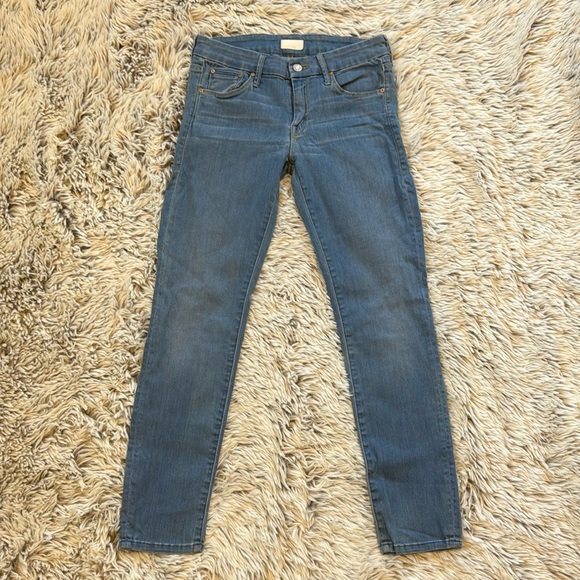 Mother Denim The Looker Crop Jeans in Forever Blue - Picture 1 of 10